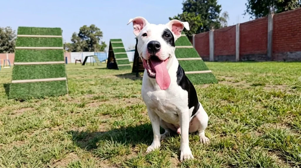 Perro junto a su dueño aprendiendo límites y convivencia equilibrada